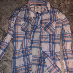 blue and orange flannel